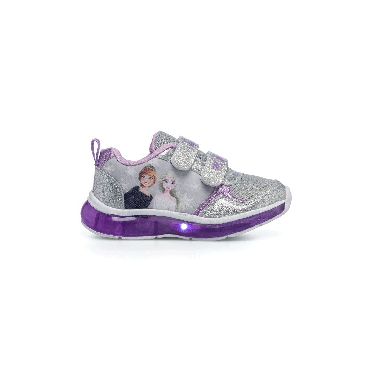 Scarpe da ginnastica argento effetto glitterato con luci nella suola Frozen, Scarpe Bambini, SKU s343500102, Immagine 0